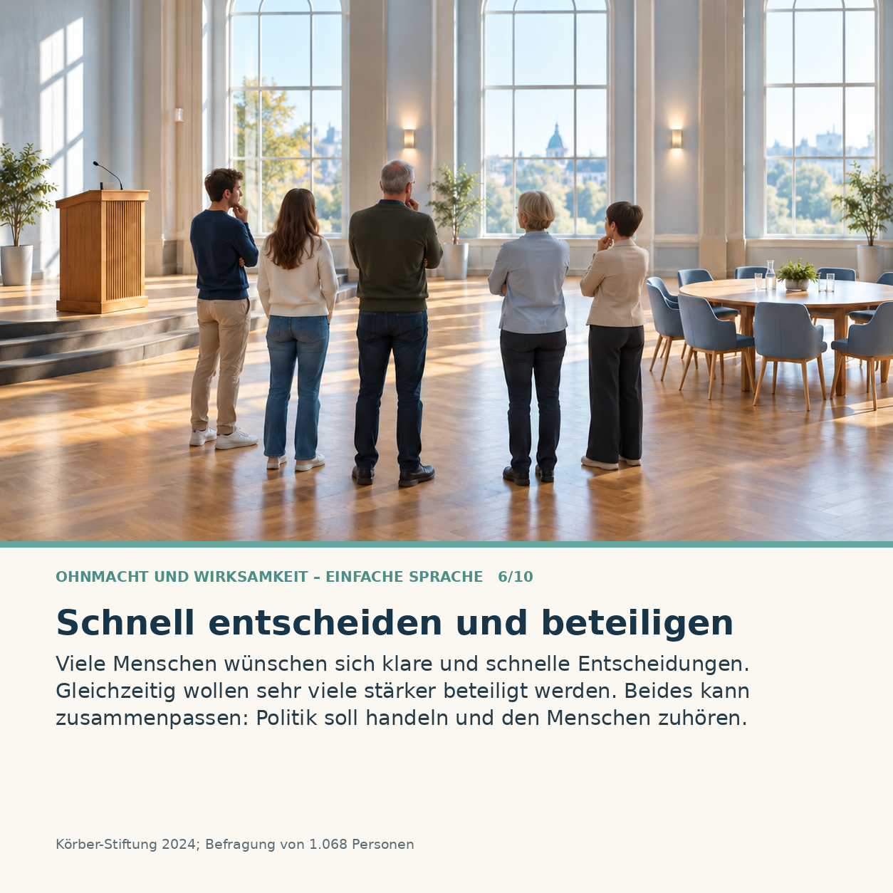 Schaubild 6 der Reihe „Ohnmacht und Wirksamkeit – Einfache Sprache“