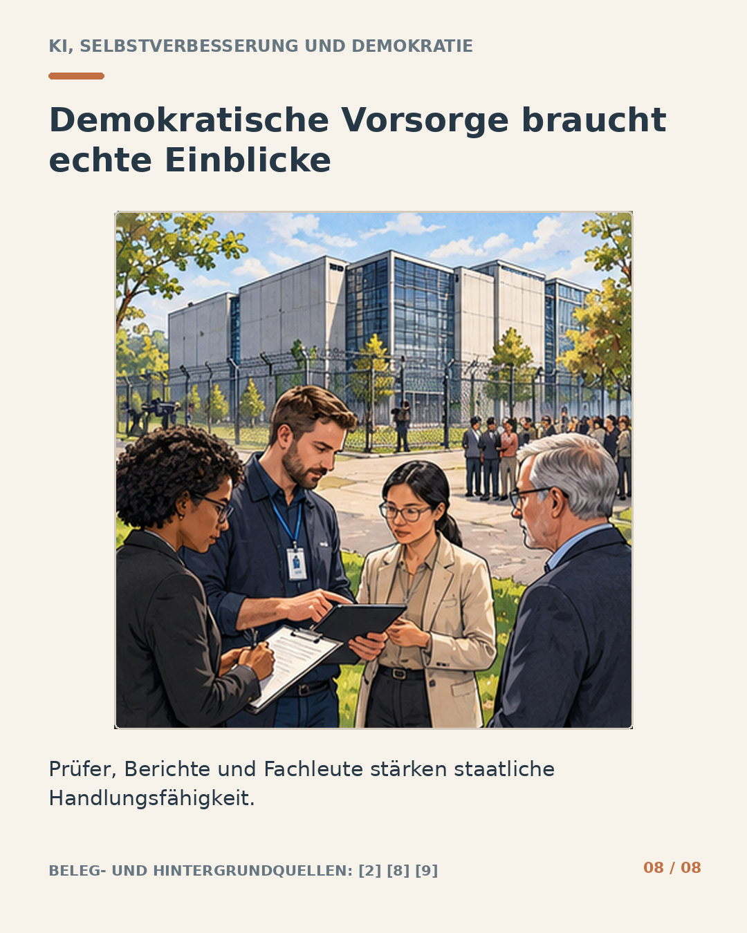 Schaubild 8 der Reihe „KI verbessert KI? Intelligenzexplosion und demokratische Kontrolle“